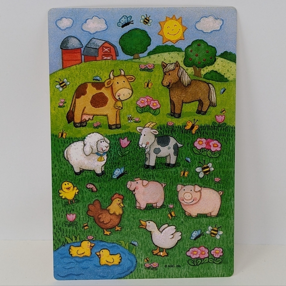 American Greetings Sticker Sheet Farm Cow Horse Pig Chicken Lamb Vintage AGC